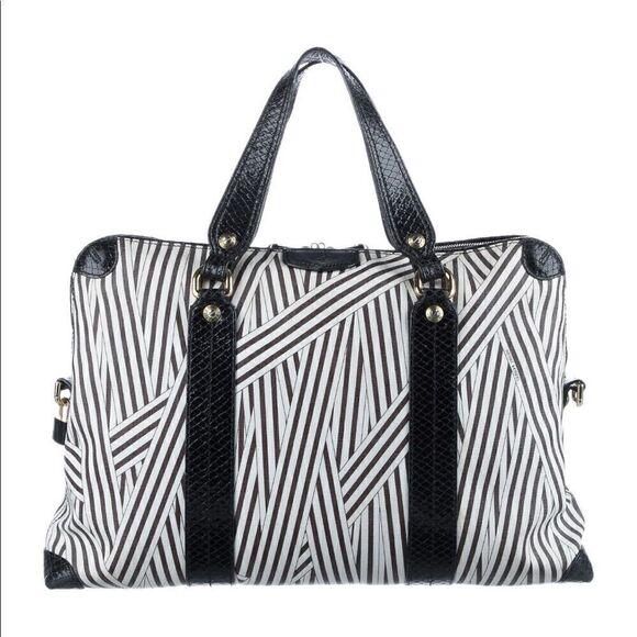 Henri Bendel Disturbed Stripe Laptop Bag/ Briefcase - Picture 5 of 13